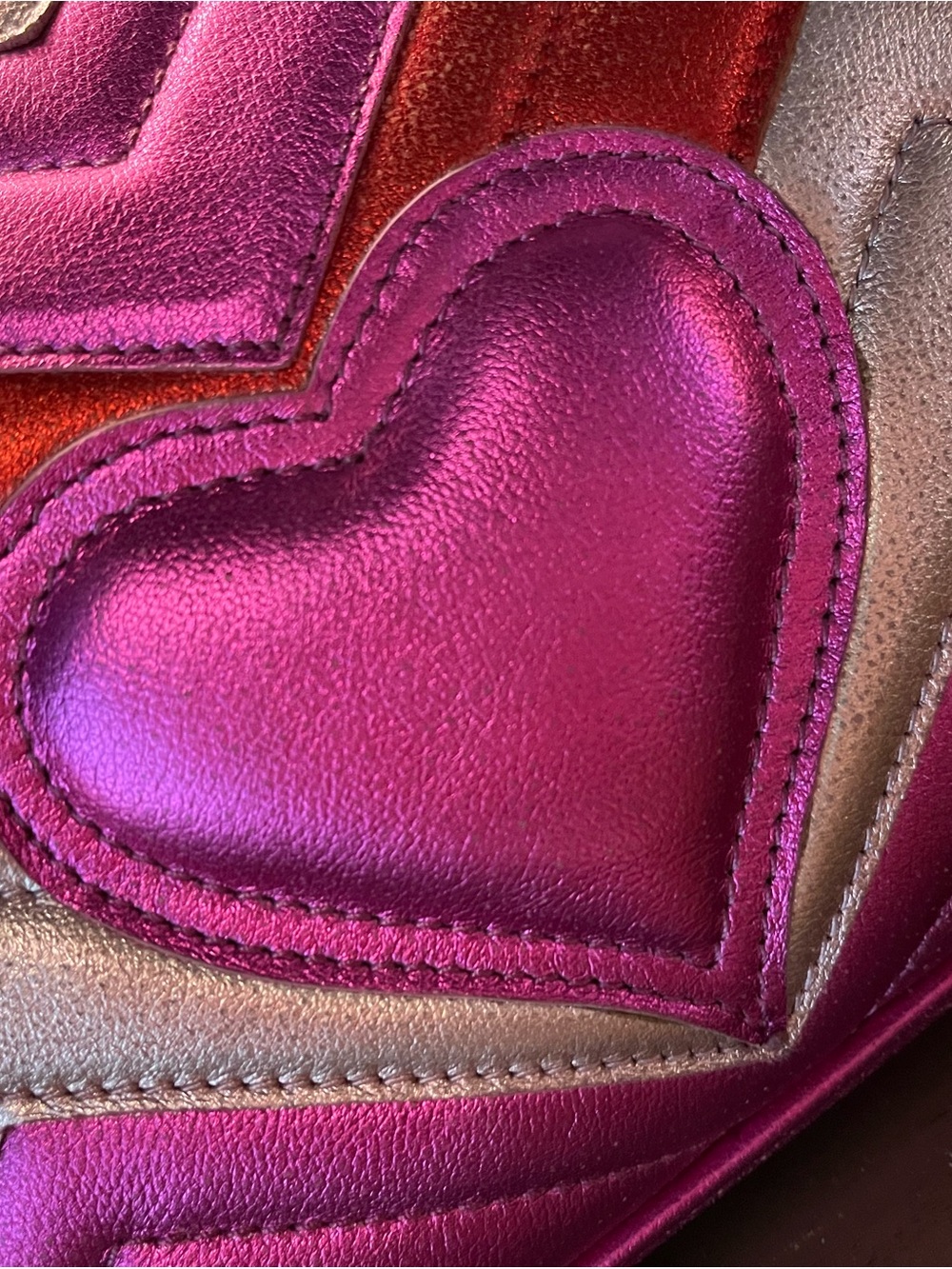 Gucci Chevron Shoulder Bag in Pink, Red & Purple - Picture 8 of 17
